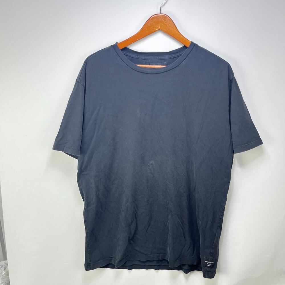 Vintage Sun Faded Blank Black T Shirt XL Replay Denim
